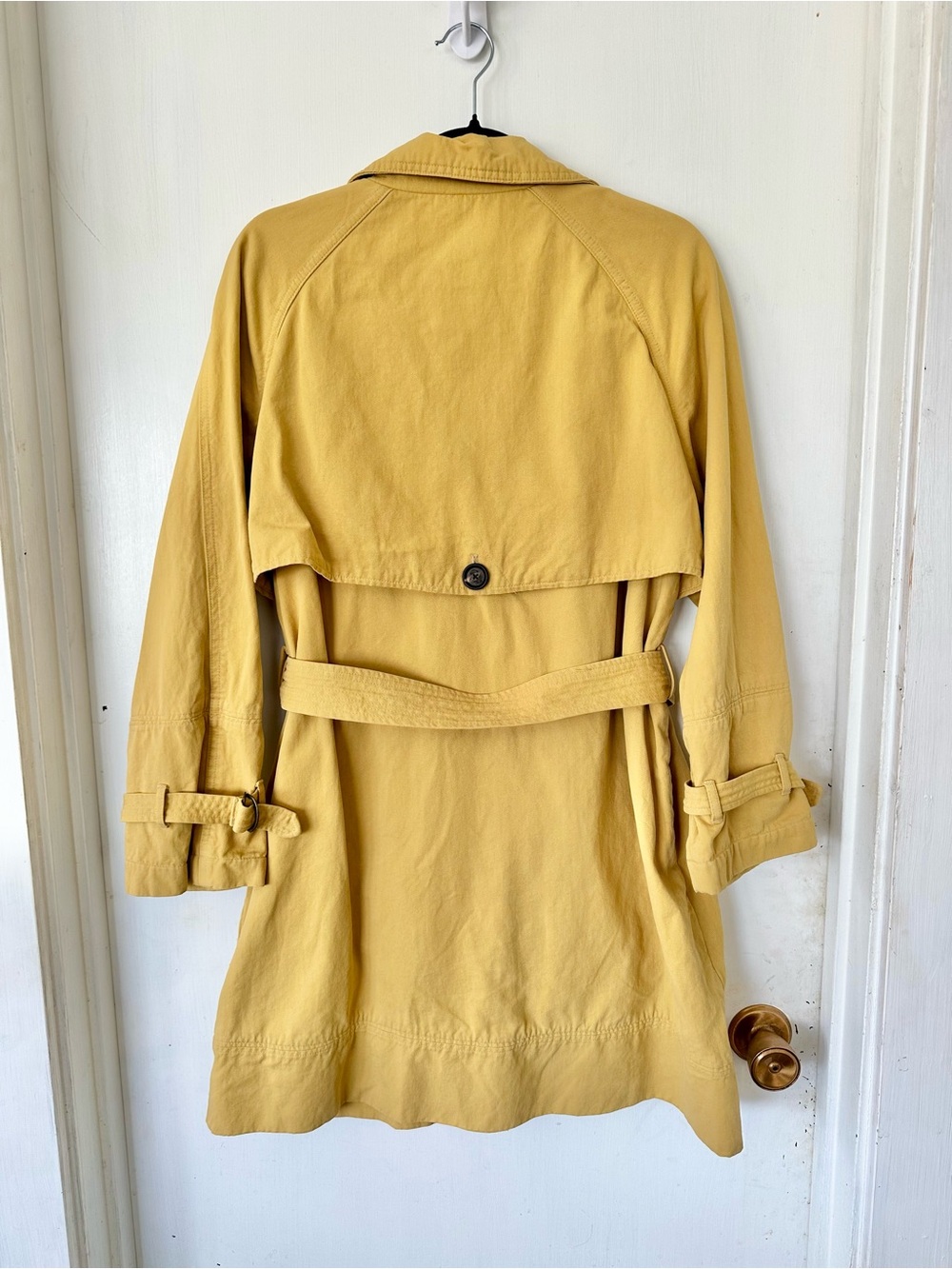 The Great 100 Cotton Marigold Yellow Belted Oversized Trench Coat S - Picture 2 of 8